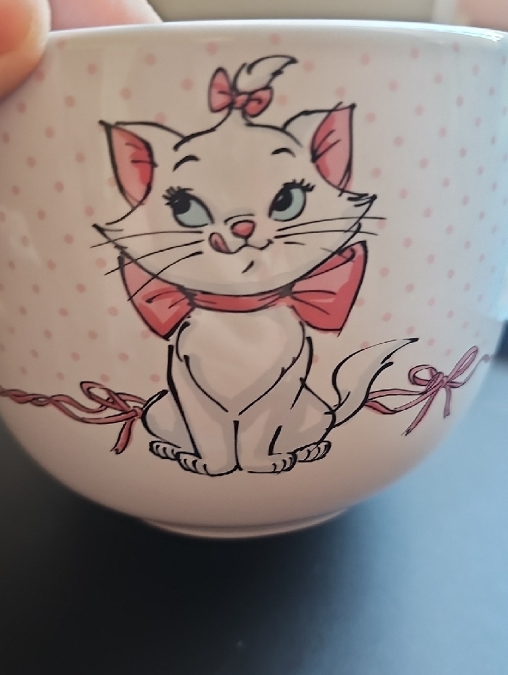 Disney The Aristocats Marie Bow Ribbon Ceramic Ramen Bowl with Chopsticks - Picture 9 of 9